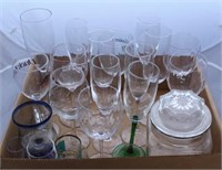 Tray Lot of Assorted Glasses