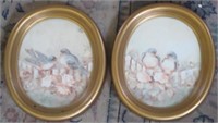 Set of 2 bird prints in frame