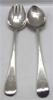 Silver plated spoon & fork salad set