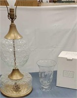 Retro bubble table lamp and heavy 5th Ave crystal