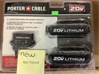 2 Porter Cable 20 Volt Batteries And Charger