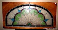 Outstanding Large Antique Stained Glass Window