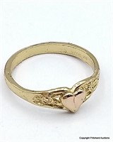 10kt Pink Gold Plated Heart Ring