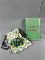 Vintage Girl Scout Handbook and Bag of Marbles