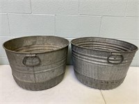 2 Large Galvanized Buckets