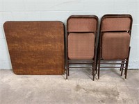 Vintage Cosco Card Table with 4 Chairs