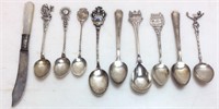 3 VTG. DEMITOSSE 800 SILVER SPOONS, PEARL HANDLE