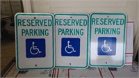 3 steel handicap parking signs