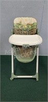 Graco plastic rolling folding high chair, used,