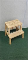 Solid wood two step step stool