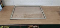 2 wood picture frames and glass