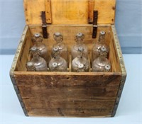 Crate of 12 Nickel Tone Mfg. Co. Bottles