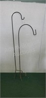 2 wrought iron shepherd's hook, 4 ft and 6ft