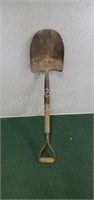 Vintage wood handled landscape Spade shovel