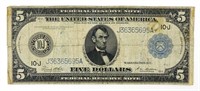 1914-J $5 Federal Reserve Note