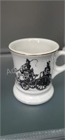 Vintage porcelain steam engine mustache mug, made
