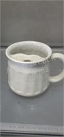 Brown speckled Pottery mustache mug