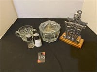 Candy Dish, Napkin Holder, S/P Shakers