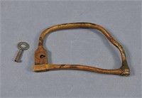 Antique Brass Bag Lock w/ Key
