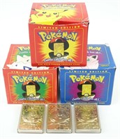 (6) 23k Gold-Plated Pokemon Trading Cards