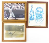 (3) Tommie Agee Signed Photos (Framed!)