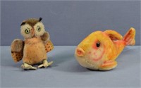 Steiff Mohair Fish + Owl