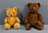(2) Vintage Jointed Mohair Bears