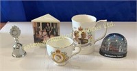 The Royal Family Items: 
Snow Globe, Tea Cup,