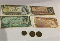 Canadian Paper Money 67, 73, 74, 54 and British...