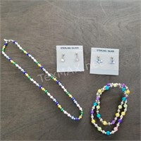 Necklace, Bracelets and Earrings