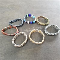 (7) Mixed Stone Bracelets