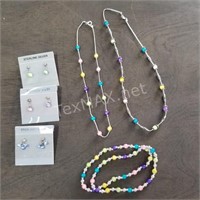 (3) Earrings, (2)Necklaces and Bracelets