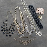 Evening Fashion Gold and Black Necklaces