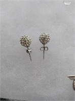 White sterling silver earrings