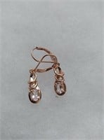 Rose gold colored sterling silver earrings