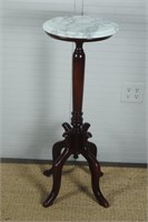 Marble Top Mahogany Plant Stand