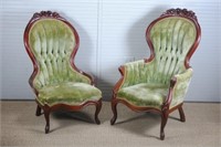 Pair of Parlor Chairs w/ Tufted Backs