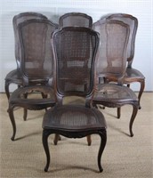 Six Caned Side Chairs