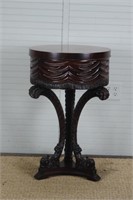 Mahogany Side Table w/ Plume Base