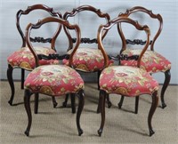 5 Open Back Antique Side Chairs