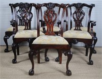 6 Ball in Claw Mahogany Dining Chairs