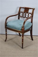 Hickory Chair Arm Chair w/ Gold Accents