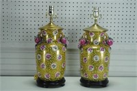 Pair of Asian Jars Converted to Lamps