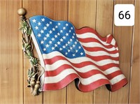 Molded Plastic American Flag Wall Plaque