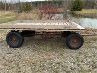 Flat rack wagon 11' x 7' on Cobey running gear