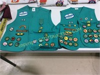 Lg lot Girl Scout, 4H and Awana uniforms, vest,