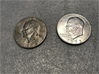 1972 & 1974 Eisenhower IKE Dollar (Clad)