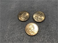 3 2000 Sacagawea Dollar Coins