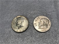 1968 Kennedy Half Dollar & 1971 Mexican Paso