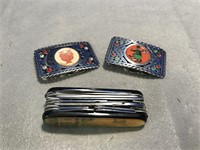 2 Stainless Steel Belt Buckles & Swiss Army Style
